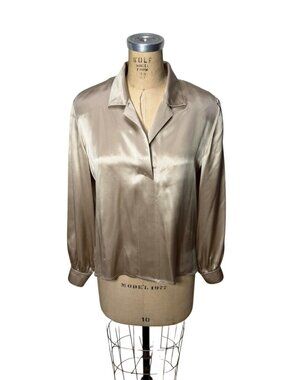 1990s silk blouse by Carlisle in champagne color Size 6 Medium